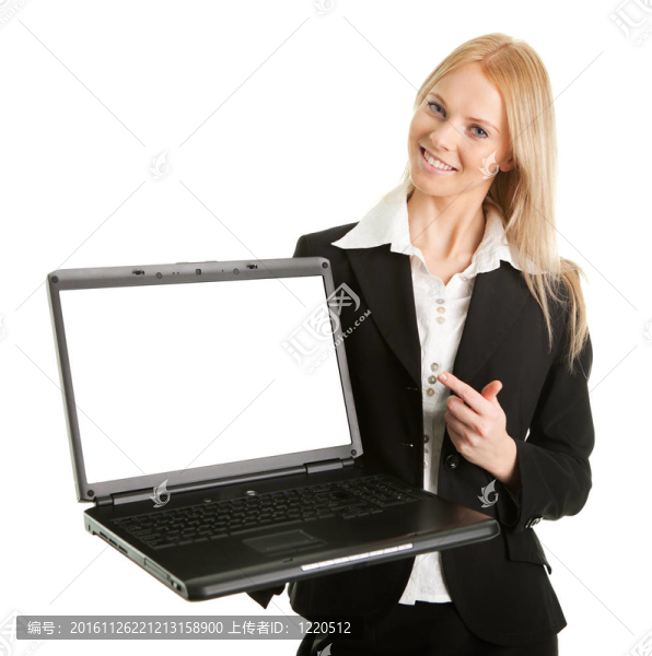 商業(yè)女性呈現(xiàn)laptopn