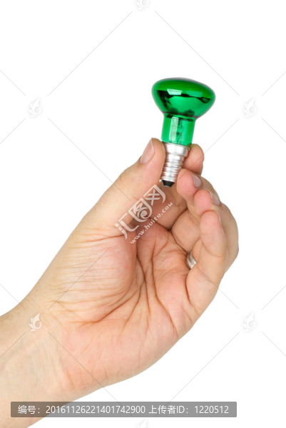 手持小綠斑鎢燈泡
