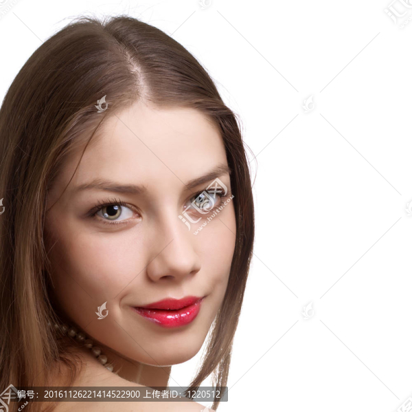 性感白人年輕女子特寫肖像