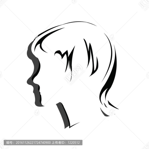 剪影發(fā)型；面部