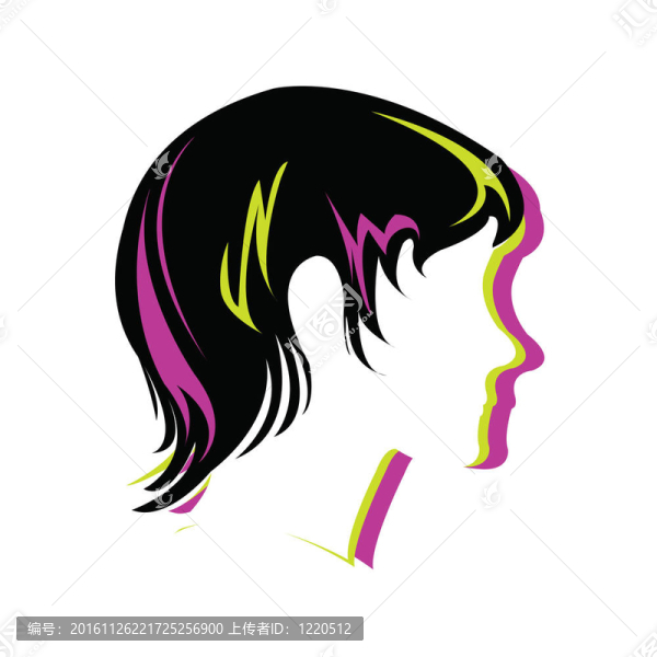 剪影發(fā)型；面部