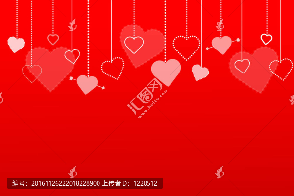 彩色的紅色背景與心的圖像。