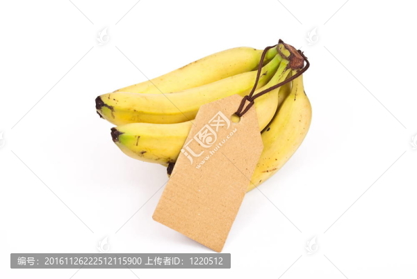 帶標(biāo)簽的一串香蕉