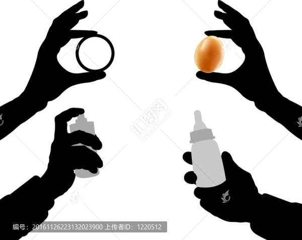 手中的黑色剪影