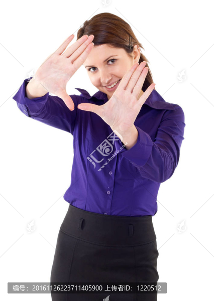 商業(yè)女性展示框架的手