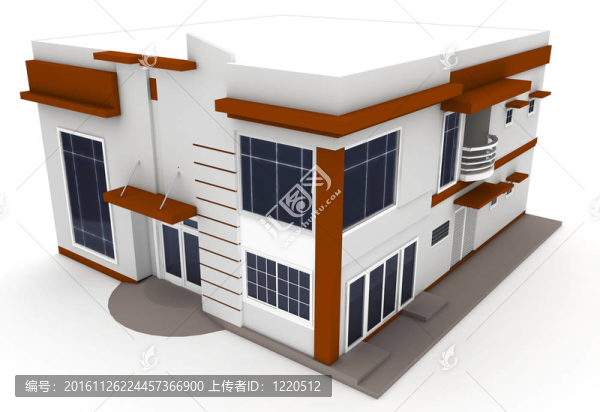 白色3D房子