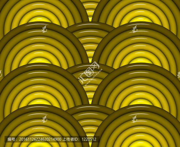 黃棕色圓管圖案3D渲染