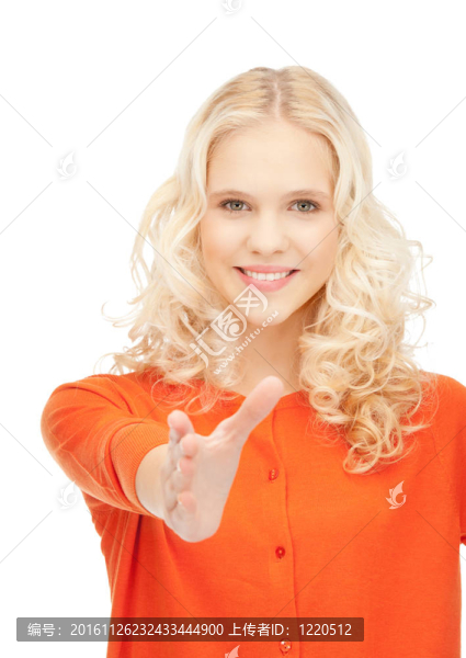 張開手準(zhǔn)備握手的女人