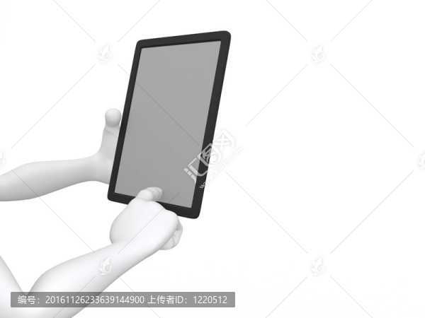 商人致力于iPad,3D插圖