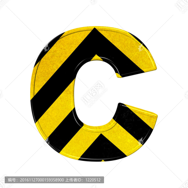 黑色和黃色危險(xiǎn)條紋字母