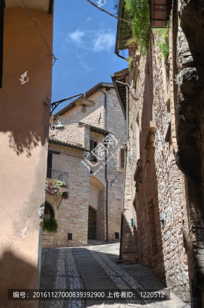 小巷。Spello。翁布里亞大區(qū)。