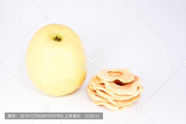 黃色的新鮮和干燥的蘋(píng)果
