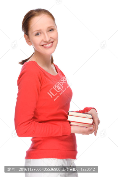 帶書的年輕女人