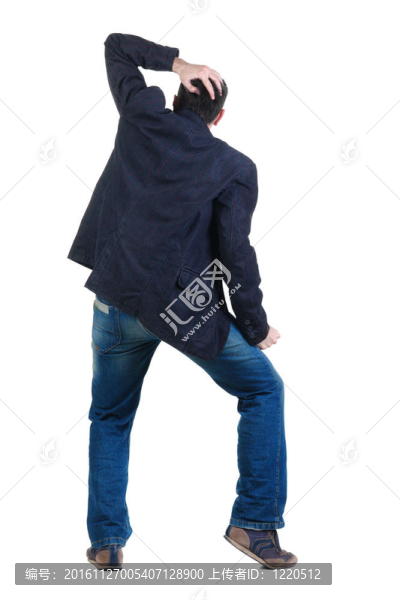 憤怒的年輕人。后視圖。