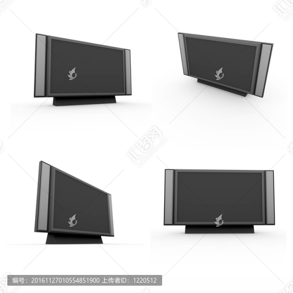 白色電視上的3D渲染