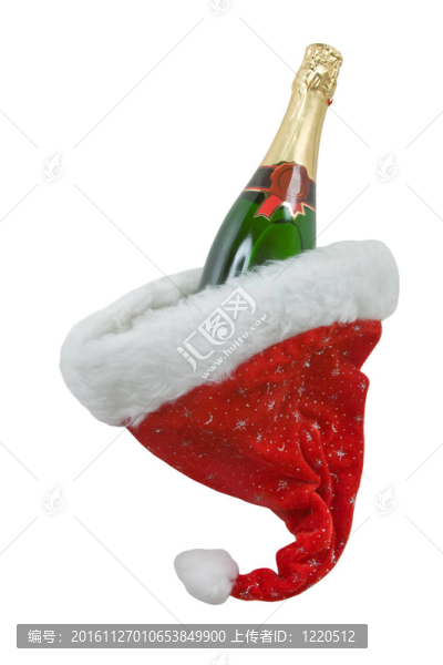 在Santa的帽子里的香檳
