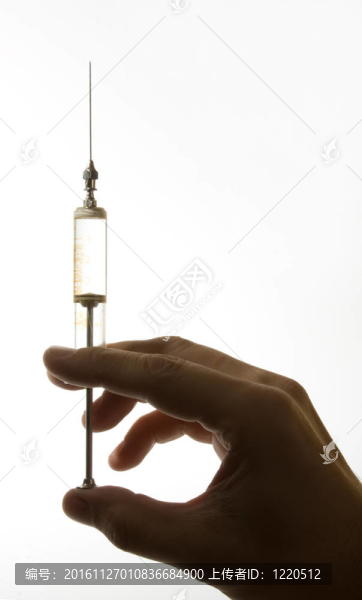 手部舊玻璃注射器