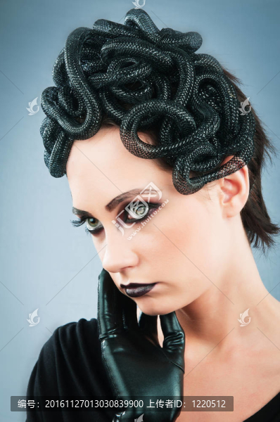 女人描繪概念和邪惡（Medusa,Gorgon）