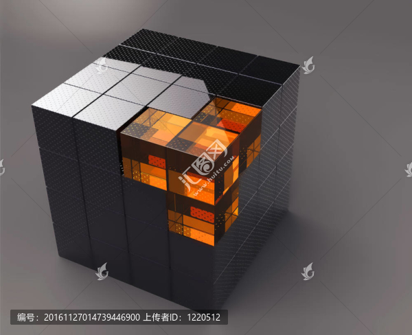 黑色3D未來立方體