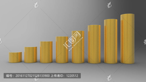 進(jìn)步或成功：金幣堆疊