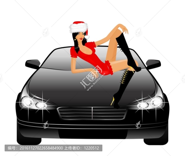 漂亮的女孩在背景車