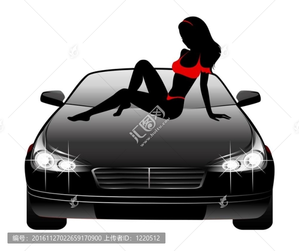 漂亮的女孩在背景車