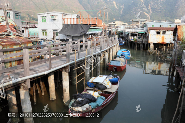 漁村大澳在Lantau島在香港