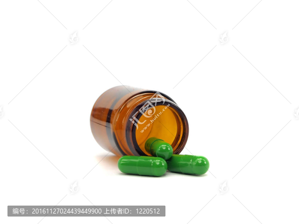 綠色的膠囊藥物
