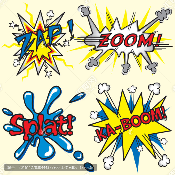 Comic,Book,Zap；變焦；圖示；Kaboom
