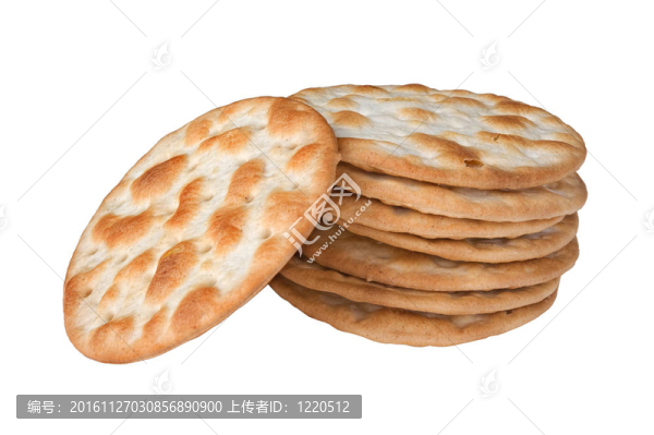 一些白色背景上的小麥餅干