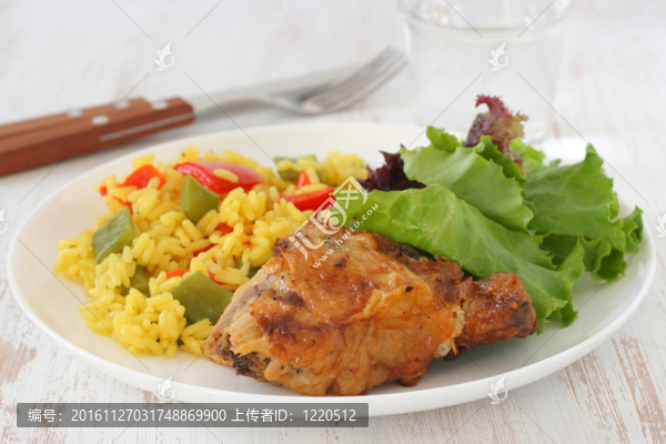 雞飯配蔬菜