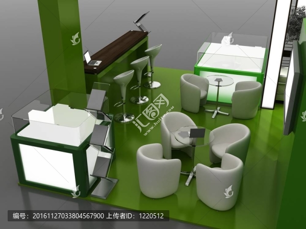 展覽展臺(tái)內(nèi)部樣品-室內(nèi)系列。3d