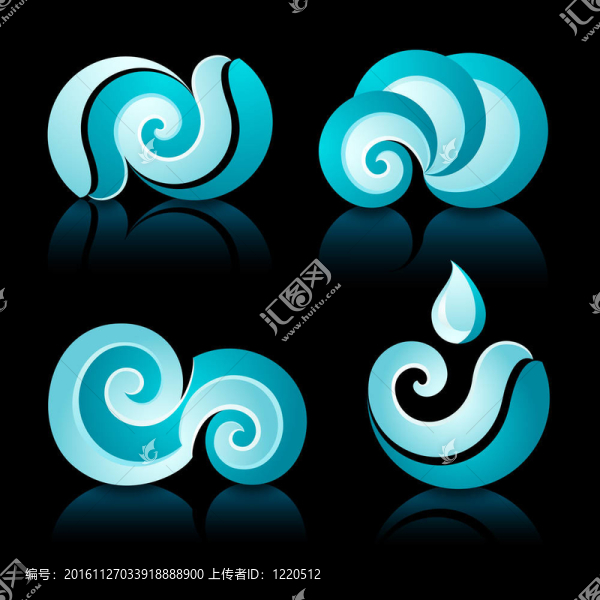波浪與水圖標