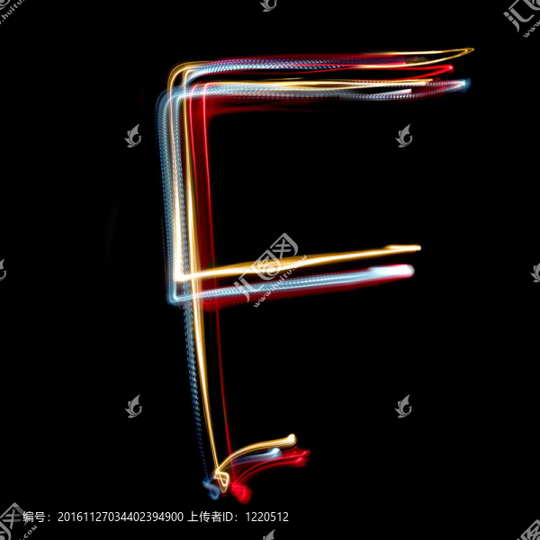 由明亮的霓虹燈制成的字母F