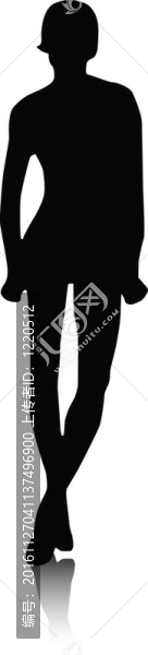 剪影的時尚女孩