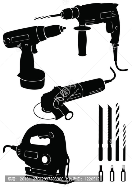 設(shè)置4種不同的電動工具。