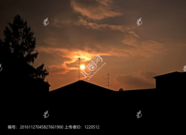 城市日落
