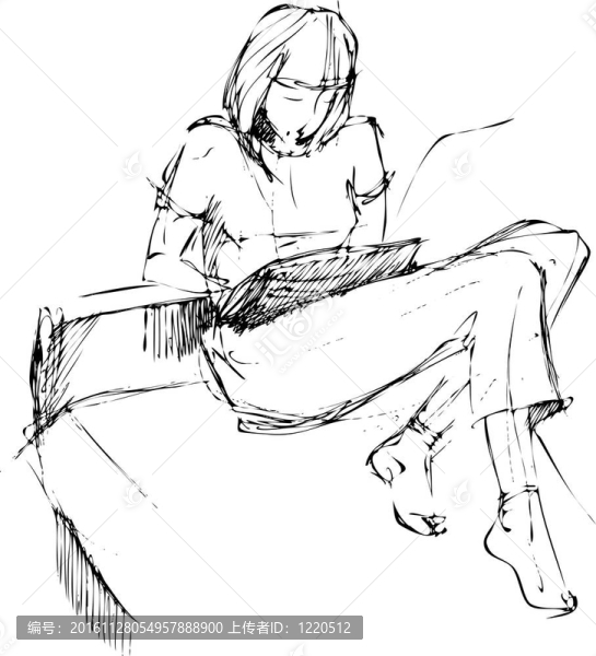 女孩在沙發(fā)上看書