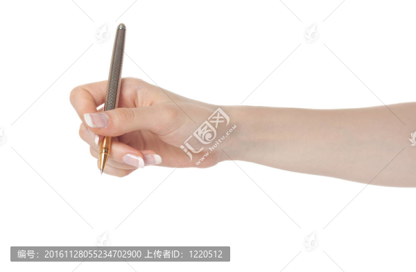 女人用筆手寫