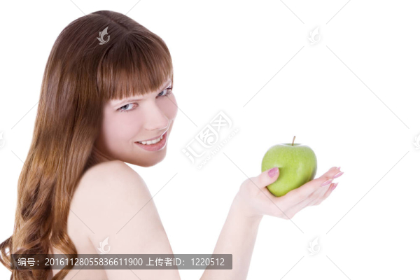 對赤裸的女人青蘋果圖片