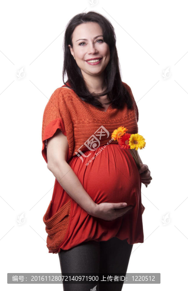 成年孕婦帶花