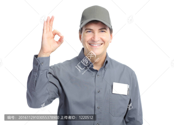 成熟英俊的工人。