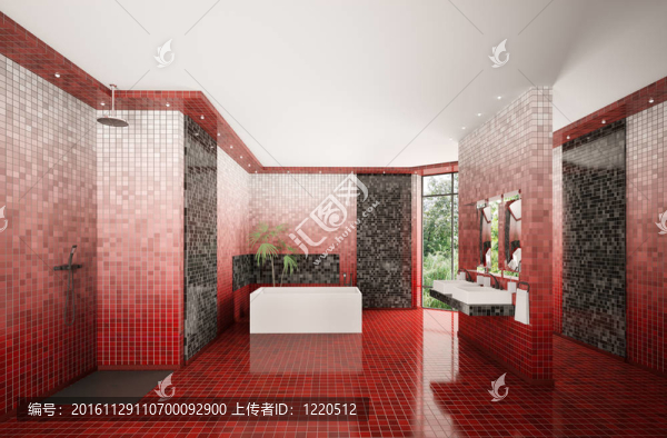 現(xiàn)代浴室室內(nèi)3D渲染