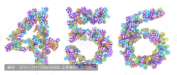 糖果的糖果字體5,6,4數(shù)字