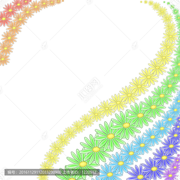 背景花；彩虹