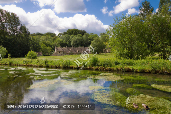 在阿靈頓排河科隆科茨沃爾德；格洛斯特郡；英國Bibury；