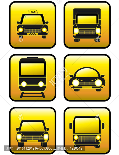 汽車和火車圖標集