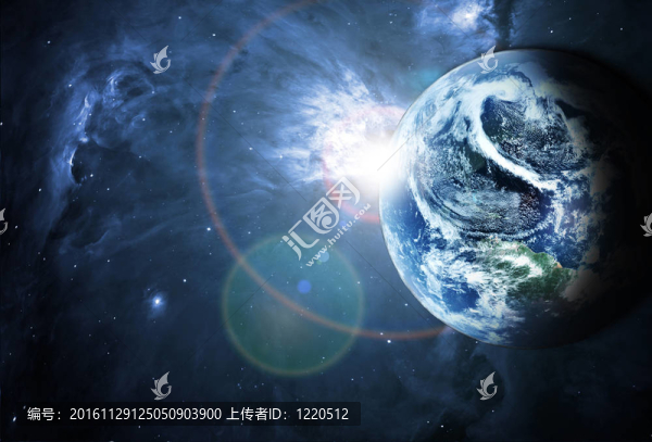 在空間的紅色星球的美麗sunriece
