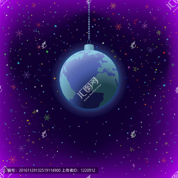 圣誕背景；地球在太空