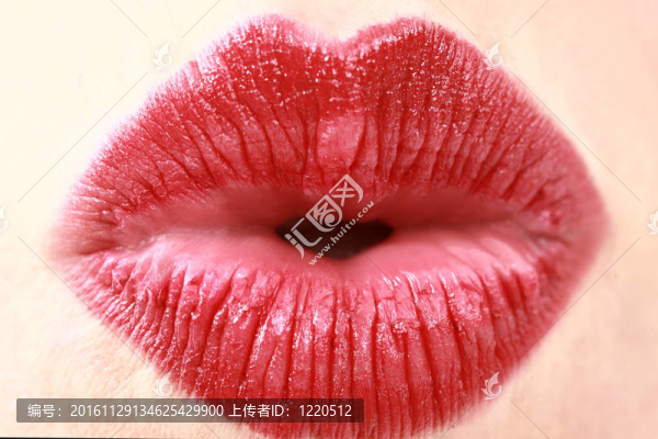 女性熱紅嘴唇宏觀